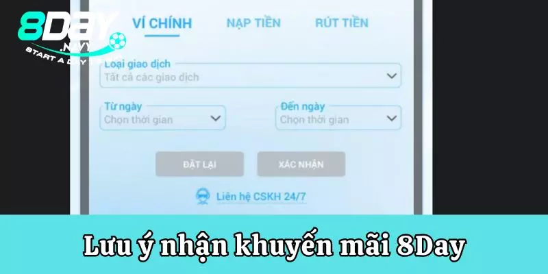 Lưu ý cần nhớ phải để nhanh được nhận khuyến mãi 8DayLưu ý cần nhớ phải để nhanh được nhận khuyến mãi 8Day