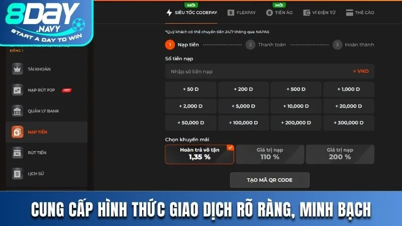 Cung cấp hình thức giao dịch rõ ràng, minh bạch