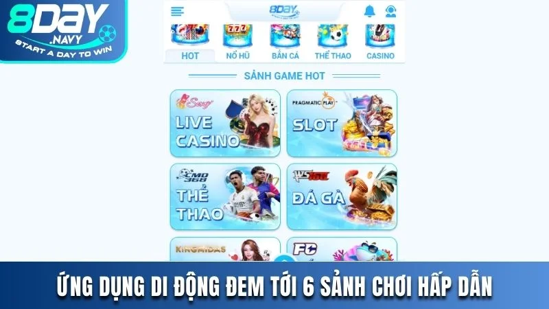 Giải đáp phiên bản App Mobile của nhà cái 8DAY có gì