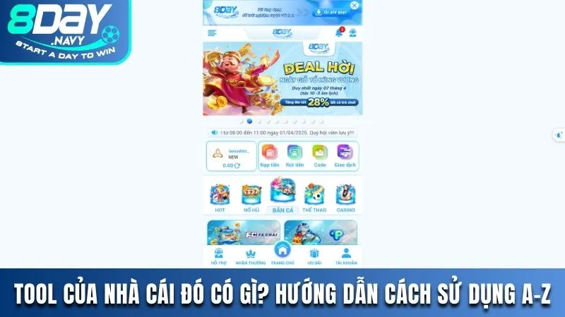 Tool của nhà cái 8DAY có gì
