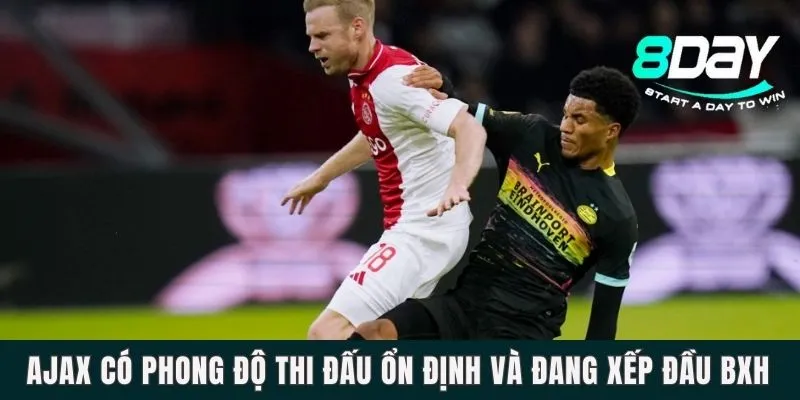 Ajax có phong độ thi đấu ổn định và đang xếp đầu BXH
